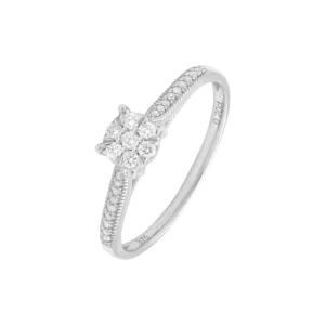 9ct White Gold 0.20ct Diamond Cluster Ring