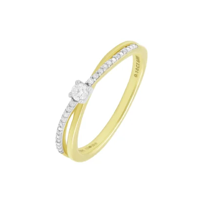 9ct Yellow Gold 0.10ct Diamond Cluster Ring