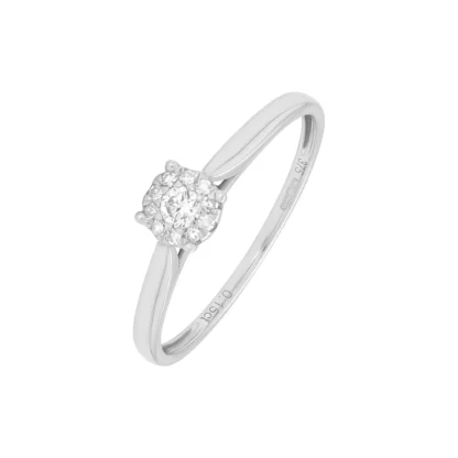 9ct White Gold 0.15ct Diamond Cluster Ring