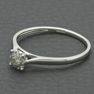 9ct White Gold 0.15ct Diamond Cluster Ring