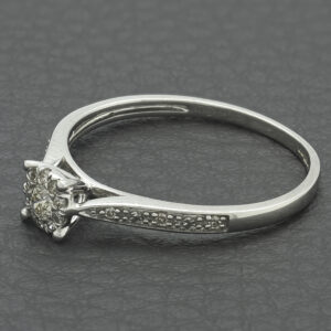 9ct White Gold 0.15ct Diamond Cluster Ring