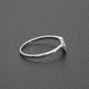 9ct White Gold Diamond Wishbone Ring
