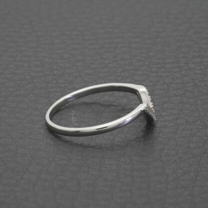 9ct White Gold Diamond Wishbone Ring - Image 3