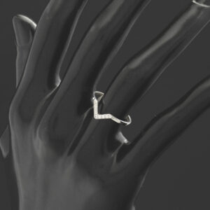 9ct White Gold Diamond Wishbone Ring