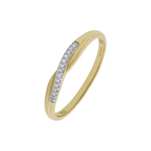 9ct Yellow Gold Diamond Twist Band
