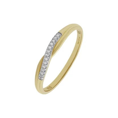 9ct Yellow Gold Diamond Twist Band