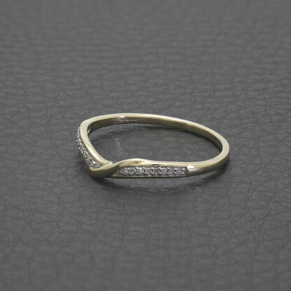 9ct Yellow Gold Diamond Wishbone Ring - Image 2