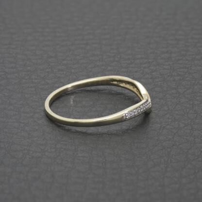 9ct Yellow Gold Diamond Wishbone Ring - Image 4