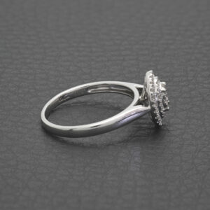 9ct White Gold 0.25ct Diamond Cluster Ring