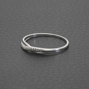 9ct White Gold Diamond Crossover Ring