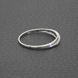 9ct White Gold Diamond Crossover Ring