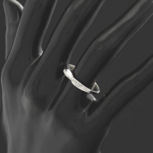 9ct White Gold Diamond Crossover Ring