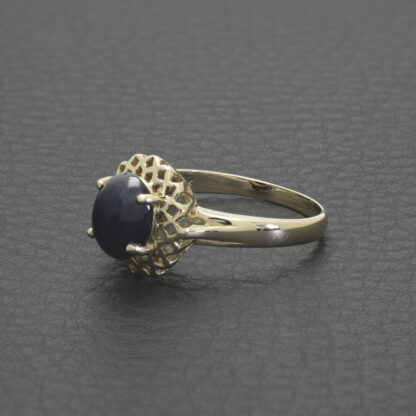 9ct Yellow Gold Blue Sapphire Ring - Image 4
