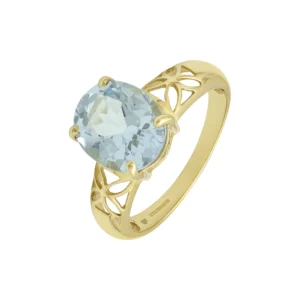 9ct Yellow Gold Blue Topaz Ring