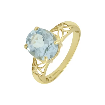 9ct Yellow Gold Blue Topaz Ring