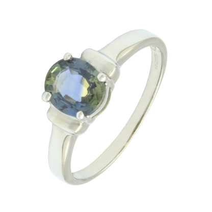 9ct White Gold 1.30ct Green Sapphire Ring