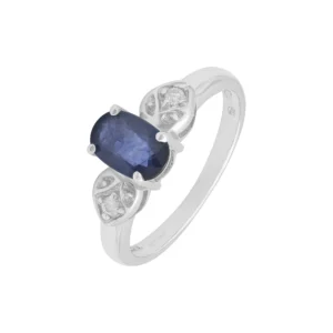9ct White Gold 0.93ct Sapphire And Diamond Ring