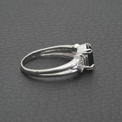 9ct White Gold 0.10ct Diamond And Sapphire Ring - Image 3