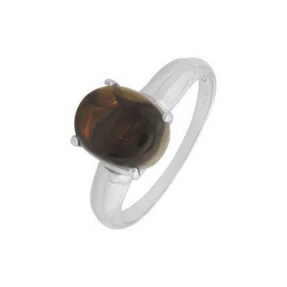 9ct White Gold Fire Agate Ring