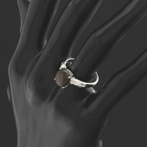 9ct White Gold Fire Agate Ring