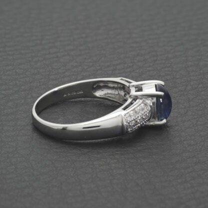 9ct White Gold 0.10ct Diamond And Sapphire Ring - Image 3