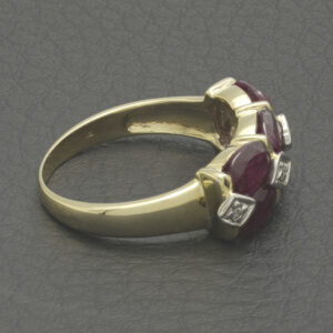 9ct Yellow Gold 0.02ct Diamond & Ruby Ring