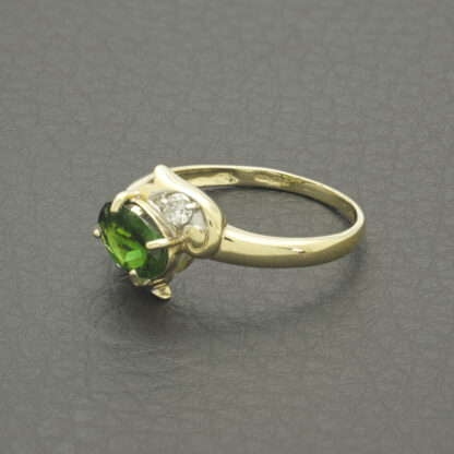 9ct Yellow Gold 0.12ct Diamond & Tsavorite Ring - Image 2