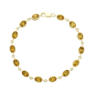 9ct Yellow Gold Citrine Bracelet 8&#8243; 6mm