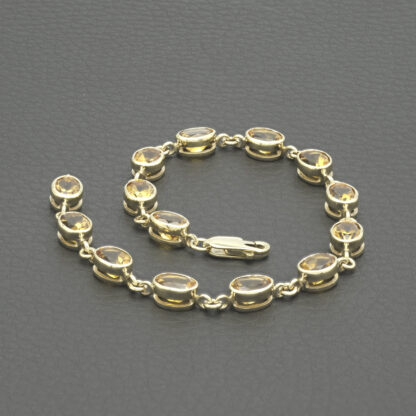 9ct Yellow Gold Citrine Bracelet 8" 6mm - Image 4