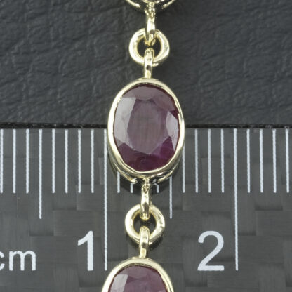 9ct Yellow Gold Ruby Bracelet 8" 6mm - Image 3