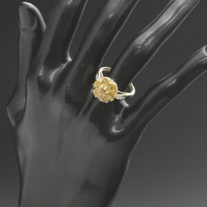 9ct Yellow Gold 0.05ct Diamond &#038; 2.09ct Golden Sapphire Cluster Ring