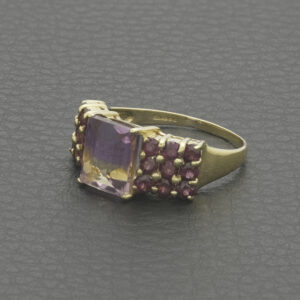 9ct Yellow Gold 2.32ct Ametrine &#038; 1.27ct Rhodolite Garnet Dress Ring