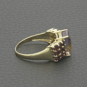 9ct Yellow Gold 2.32ct Ametrine &#038; 1.27ct Rhodolite Garnet Dress Ring