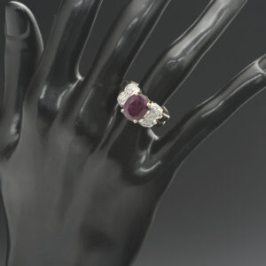 9ct Yellow Gold 0.21ct Diamond &#038; 2.94ct Ruby Dress Ring