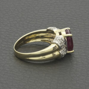 9ct Yellow Gold 0.21ct Diamond &#038; 2.94ct Ruby Dress Ring