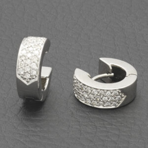 14ct White Gold 0.60ct Diamond Hoop Earrings