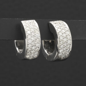 14ct White Gold 0.60ct Diamond Hoop Earrings