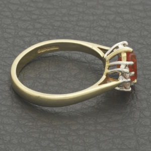 9ct Yellow Gold 0.65ct Fire Opal &#038; 0.16ct Diamond Ring