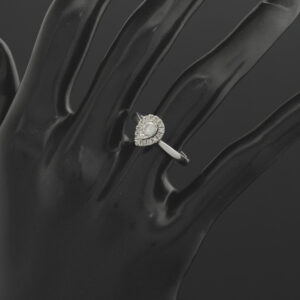 9ct White Gold 0.33ct Diamond Pear Cluster Ring
