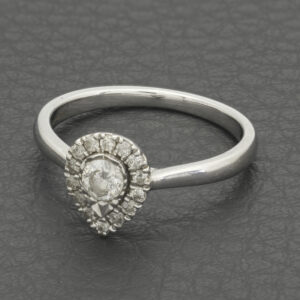 9ct White Gold 0.33ct Diamond Pear Cluster Ring