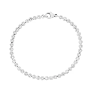 9ct White Gold 1.00ct Diamond Line Bracelet 7.5&#8243; 4mm