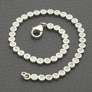 9ct White Gold 1.00ct Diamond Line Bracelet 7.5&#8243; 4mm