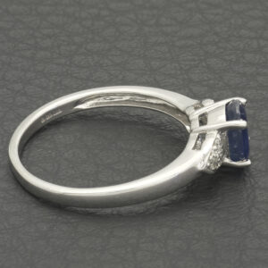 9ct White Gold 0.75ct Sapphire &#038; 0.06ct Diamond Ring