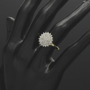 9ct Yellow Gold 0.74ct Diamond Cluster Ring