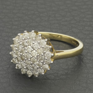 9ct Yellow Gold 0.74ct Diamond Cluster Ring