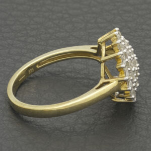 9ct Yellow Gold 0.74ct Diamond Cluster Ring