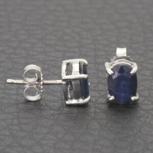 9ct White Gold 1.20ct Sapphire Stud Earrings