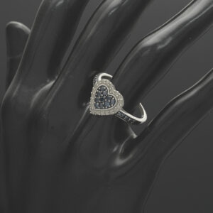 9ct White Gold 0.57ct Diamond Heart Cluster Ring