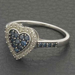 9ct White Gold 0.57ct Diamond Heart Cluster Ring