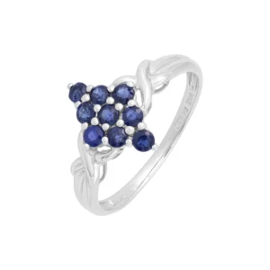 Platinum 0.36ct Sapphire Cluster Ring